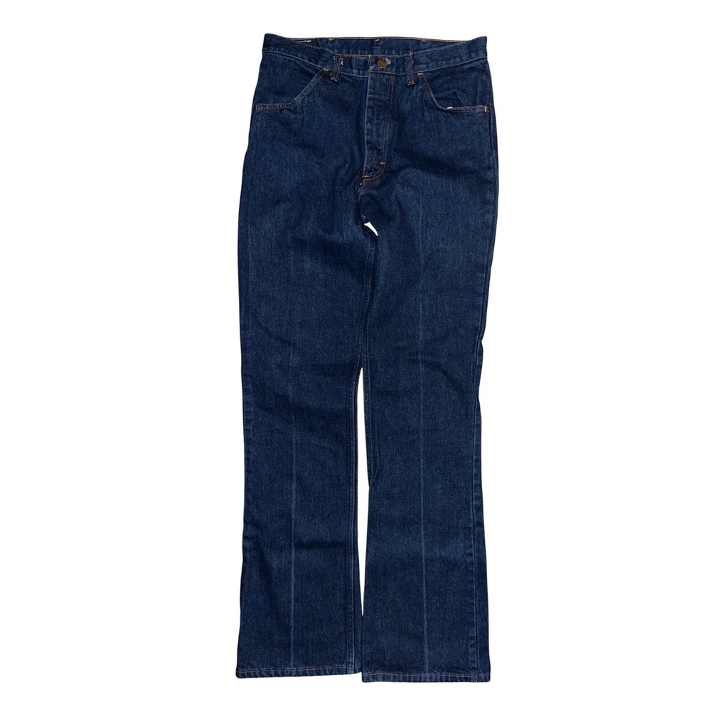 Vintage Roebucks Sears Dark Wash Denim Jeans Mens 33x34 Made in USA Straight Leg
